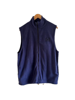 Realtree Fleece Sleeveless Layering Vest Navy Blue Men's Size Large
